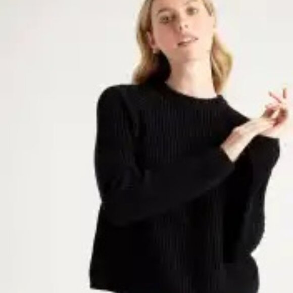 Quince Sweaters - Quince 100% Organic Cotton Fisherman Crew Sweater in black